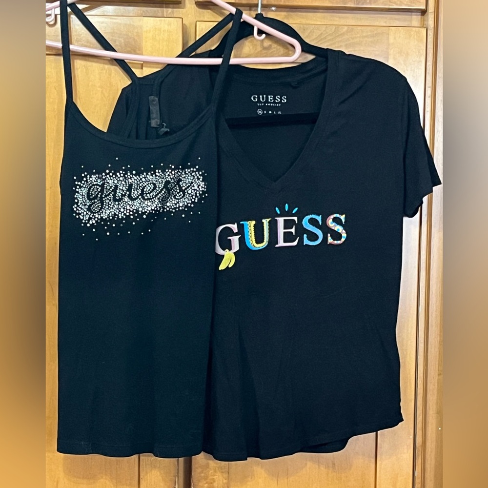 GUESS Black T-shirt and Tank Top, Women’s
